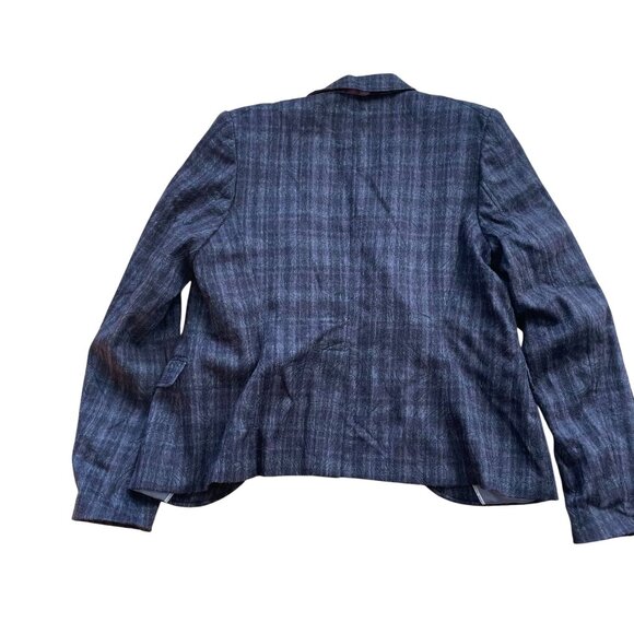 Hans Ubbink Embellished Single-Breasted Blazer Jacket Women's Purple Check - Picture 2 of 16